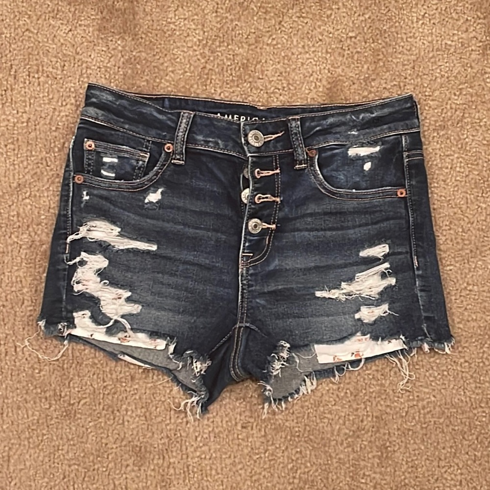 American Eagle size 4 hi-rise shortie jean shorts